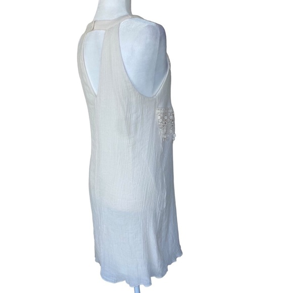 J Gee Dress M Ivory Rayon Blend Lined Sleeveless A Line Dress Lace‎ Feminine - Picture 8 of 16